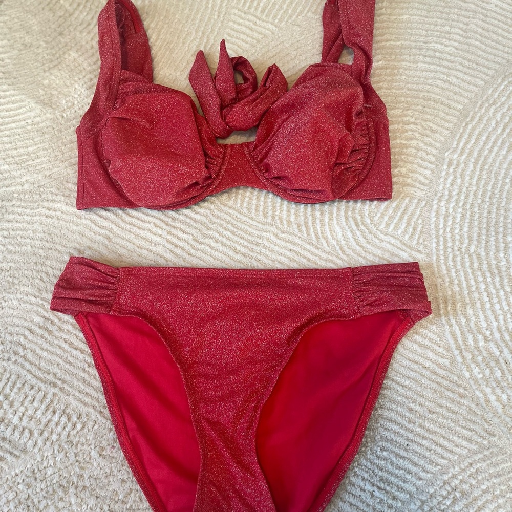 Time and Tru Red Bikini Set